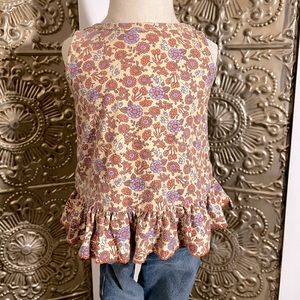 Harper Canyon floral peplum tank with embroidered bottom trim, size 18M